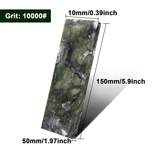 CBRIGHT 10000# Sharpening Stone,Ultra Fine Polishing Mirror Edge Stone Natural Green Hard Sharpener Whetstone for Knives Tools,Cutting Tools (5.9x1.97x0.39Inch) - Image 2