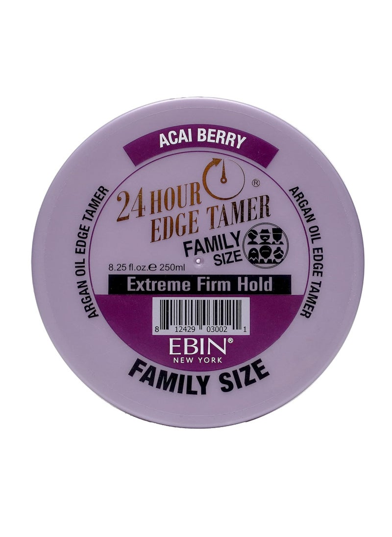 EBIN NEW YORK 24 Hour Argan Oil Edge Tamer Refresh (8.25oz/ 250ml, Acai Berry) | Extreme Firm Hold, Smooths & Tames Frizz | No Flaking or Drying | High Shine, Long Lasting, All Hair Types, Styling Gel.  - Image 1