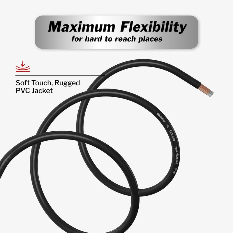 InstallGear 14 Gauge OFC Primary Remote Wire, 100-feet - Black - Speaker Cable for Car Speakers Stereos, Home Theater Speakers, Surround Sound, Radio, Automotive Wire, Outdoor - Speaker Wire 14 Gauge - Image 5