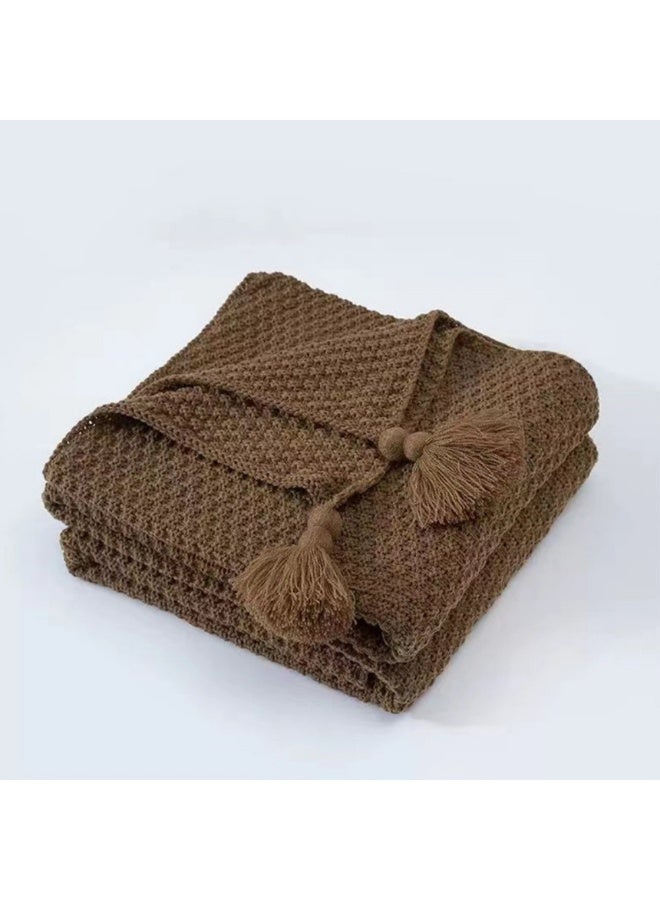 بطانية دافئة بتصميم شرابة لأريكة الأريكة وسرير الأريكة وغرفة المعيشة ，130 × 170 سم - Image 3