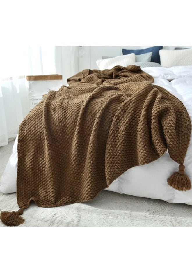 بطانية دافئة بتصميم شرابة لأريكة الأريكة وسرير الأريكة وغرفة المعيشة ，130 × 170 سم - Image 2