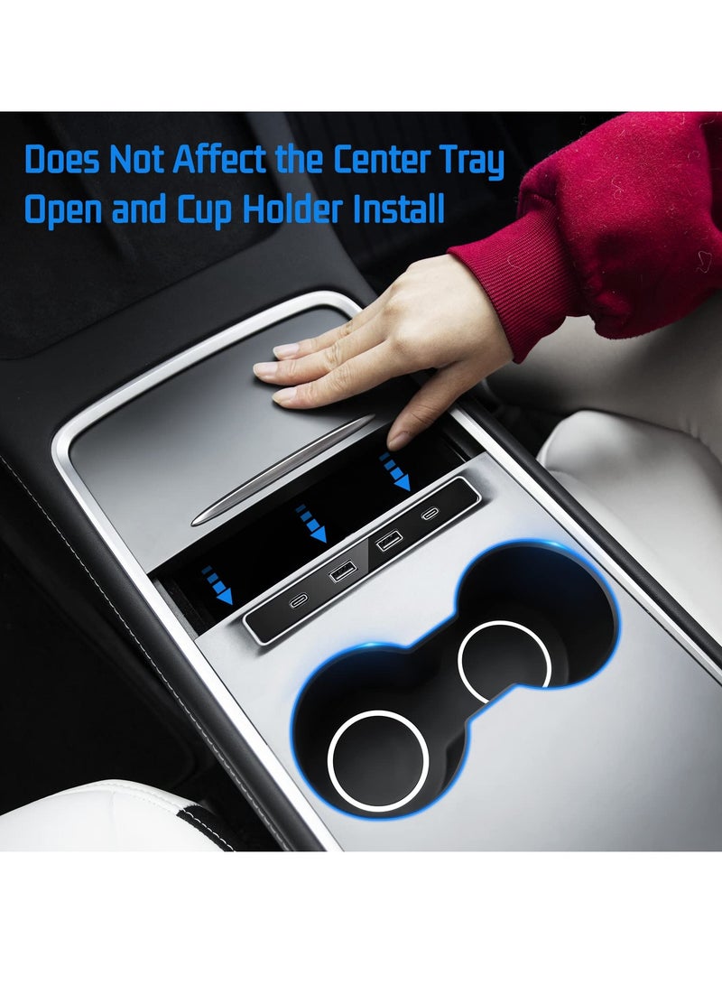 SYOSI USB Hub for Tesla Model 3 Model Y 2021 2022 2023 Docking Station of Center Console Smart Sensor Fast Charging Adapter Model 3 Y Accessories - Image 4