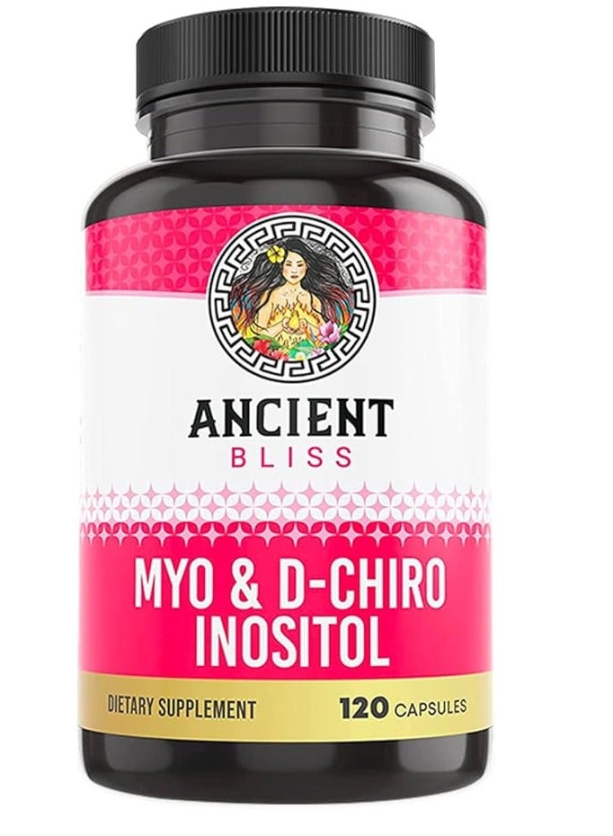 أنشنت_بليس Myo & D-Chiro Inositol يساعد في دعم وظيفة المبيض للنساء، 120 كبسولة