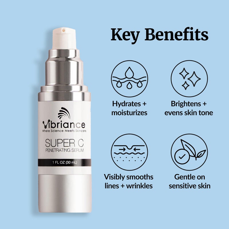 Vibriance Super C Serum for Mature Skin - All-in-One Vitamin Formula Hydrates, Firms, Lifts, Smooths, Targets Age Spots, Wrinkles, 1 fl oz - Pack of 3 - Image 4