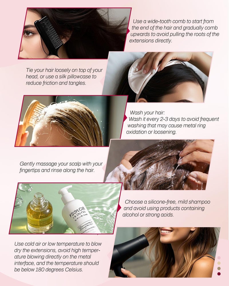 Moresoo Nano Hair Extensions Human Hair Jet Black Long Straight Nano Ring Hair Extensions Human Hair Black Invisible Add Length Or Volume 50S/50G 18 Inch - Image 4