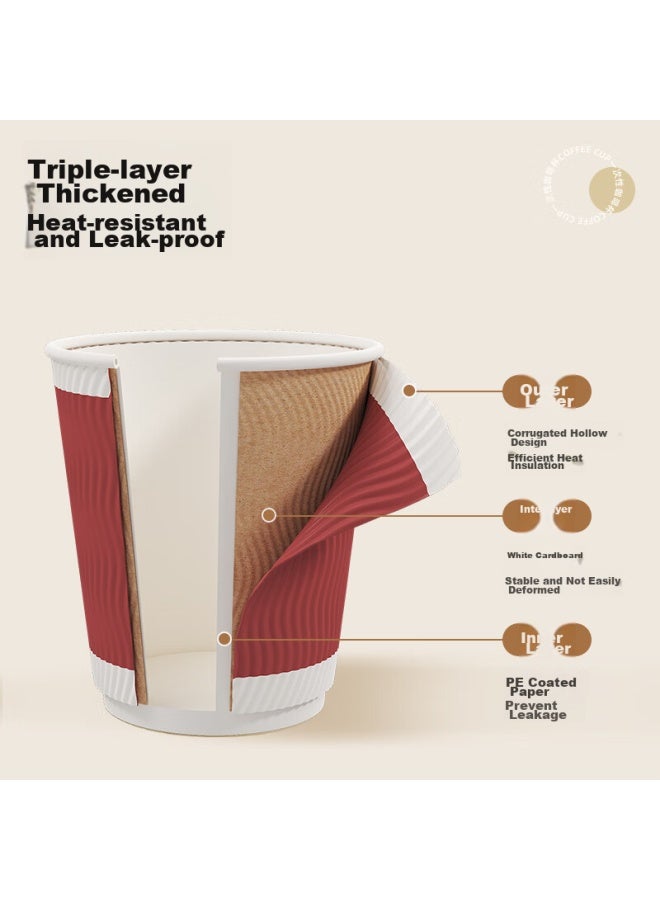 Temeiju Disposable Coffee Cups, Thickened Paper Cups, Heat-resistant, Food-grade Beverage Water Cups For Business Office Tea Cups, 60 Count - Image 1