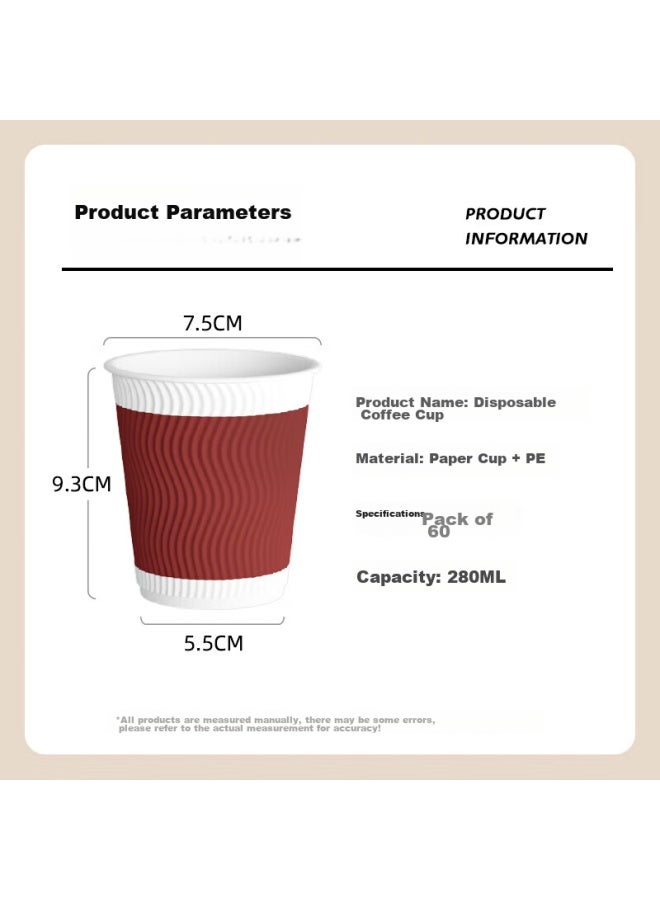 Temeiju Disposable Coffee Cups, Thickened Paper Cups, Heat-resistant, Food-grade Beverage Water Cups For Business Office Tea Cups, 60 Count - Image 4