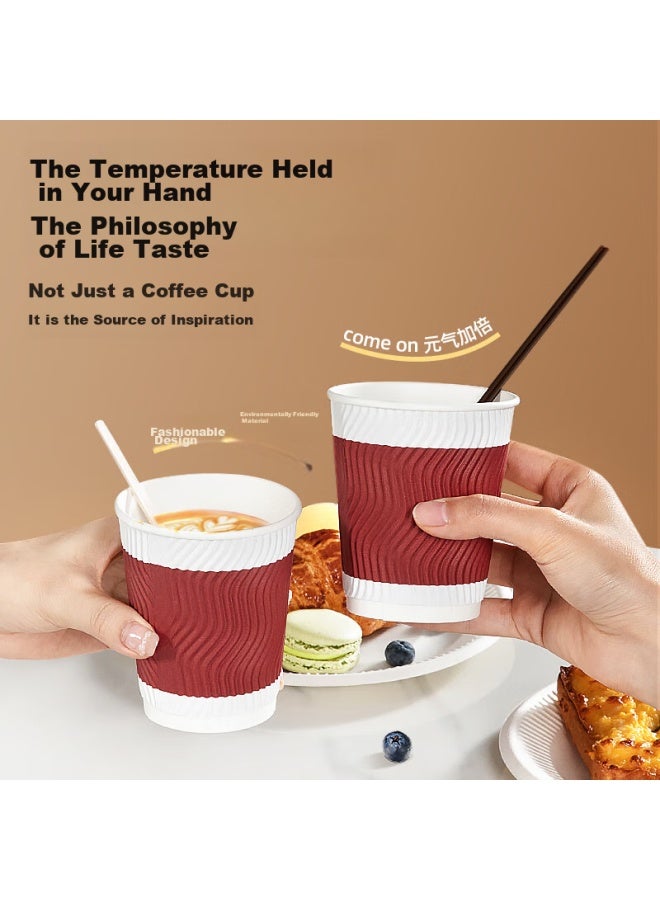 Temeiju Disposable Coffee Cups, Thickened Paper Cups, Heat-resistant, Food-grade Beverage Water Cups For Business Office Tea Cups, 60 Count - Image 2