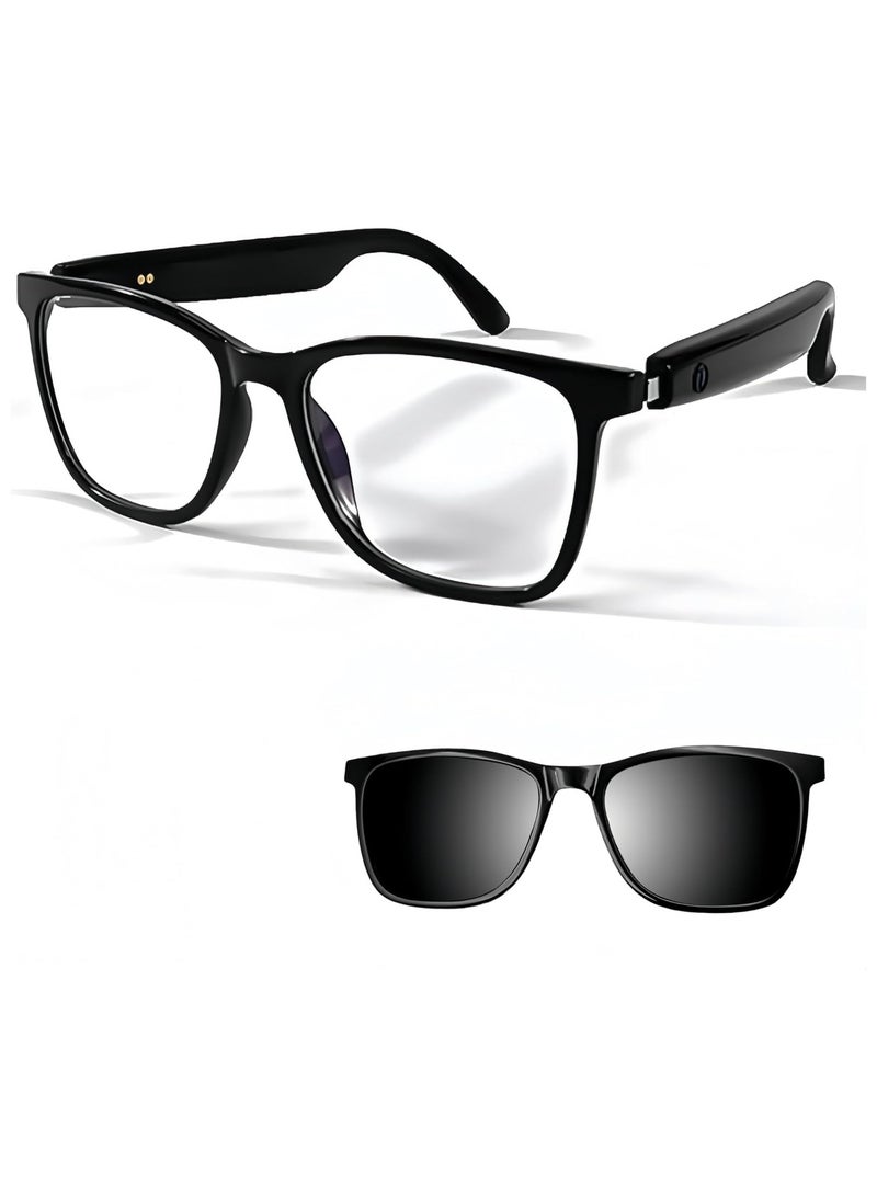 HYUNDAI Smart and Fashion Glasses with Two Lens, Magnetic Lens, One for Multipurposes Bluetooth Speaker with AI - Casual, Office, Outdoor Sports UV Protection, UV400 Polarized Sunglasses, Real-Time Translation in 144 Languages, Music, Phone Calls & AI Chat  - Image 1