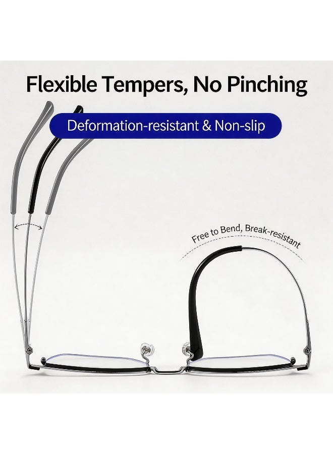 بوكيلار نظارات إطار كامل PUKCLAR تيتانيوم نقي خفيفة جداً براولاين عدسات شفافة غير طبية Minimalist للأعمال OL للرجال والنساء للاستخدام اليومي المهني - Image 5