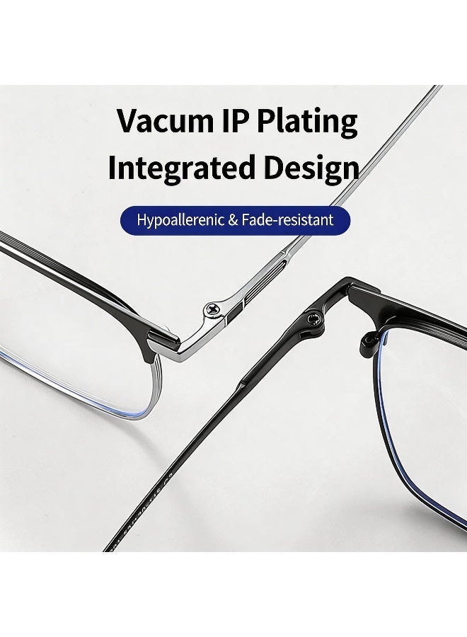 بوكيلار نظارات إطار كامل PUKCLAR تيتانيوم نقي خفيفة جداً براولاين عدسات شفافة غير طبية Minimalist للأعمال OL للرجال والنساء للاستخدام اليومي المهني - Image 2