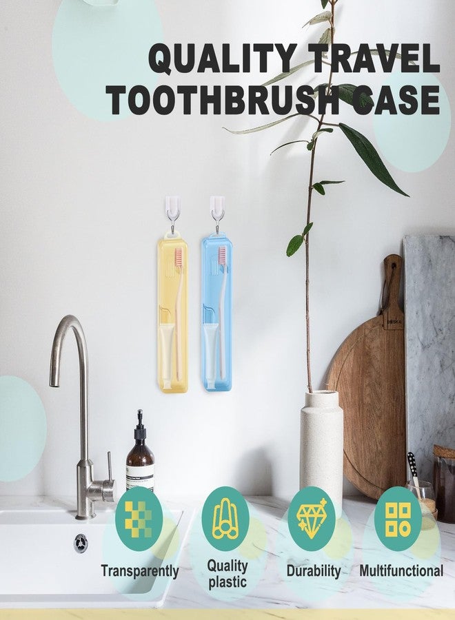 Koceci 4 Pack Toothbrush Case, Toothbrush Travel Container, Toothbrush Holders, Toothpaste Containers, Toothpaste Storage Container for Home, Business, Camping Traveling (Yellow, Black, Blue, Green) - Image 3