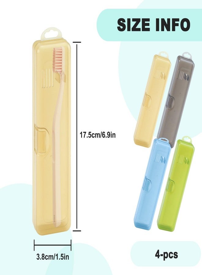 Koceci 4 Pack Toothbrush Case, Toothbrush Travel Container, Toothbrush Holders, Toothpaste Containers, Toothpaste Storage Container for Home, Business, Camping Traveling (Yellow, Black, Blue, Green) - Image 2