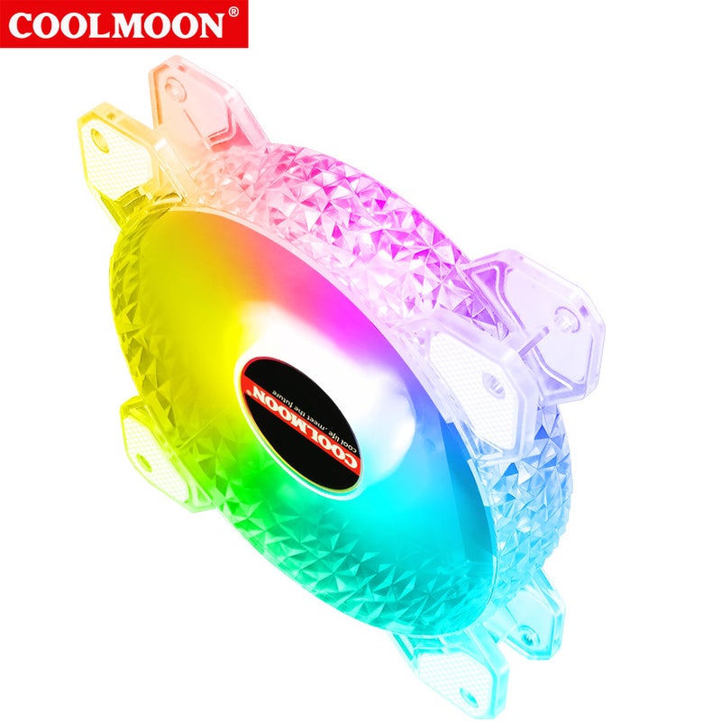 Coolmoon Crystal Diamond Rgb Fan Computer 12Cm Symphony Argb Diamond Light Circle 6Pin Case Argb Fan - Image 5