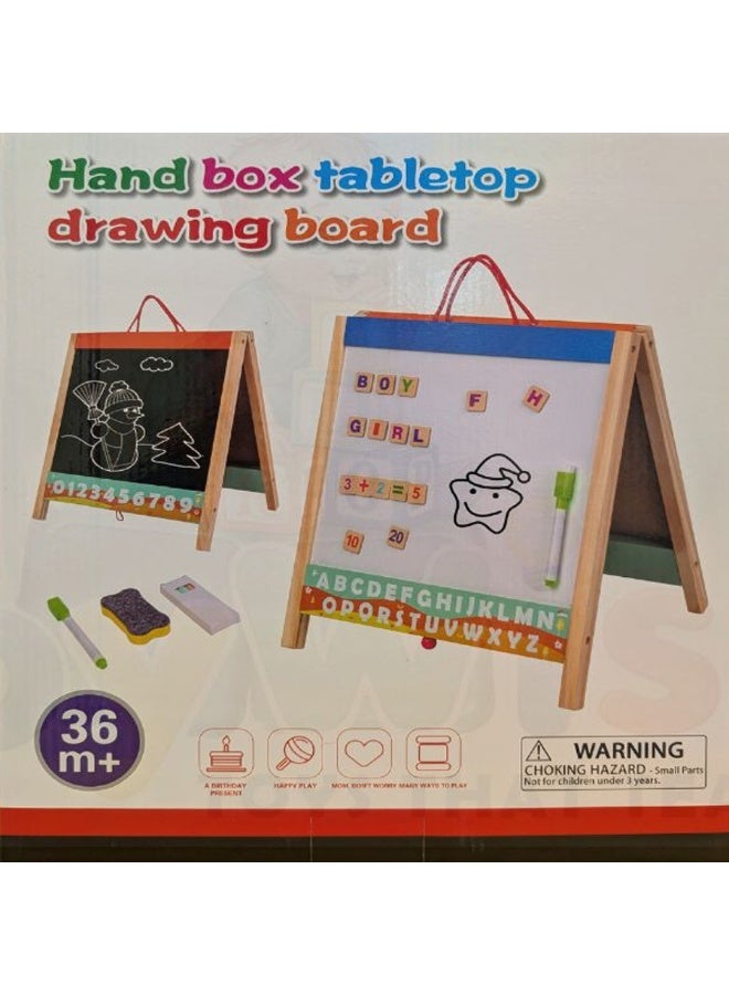 DubaiGallery Kids Educational Tabletop Drawing Board Set, Wooden Double Sided Easel with Magnetic Learning Accessories, Whiteboard Marker, Chalk and Eraser Included, Interactive Learning and Art Toy for Preschool Children and Birthday Gift Giving - Image 4