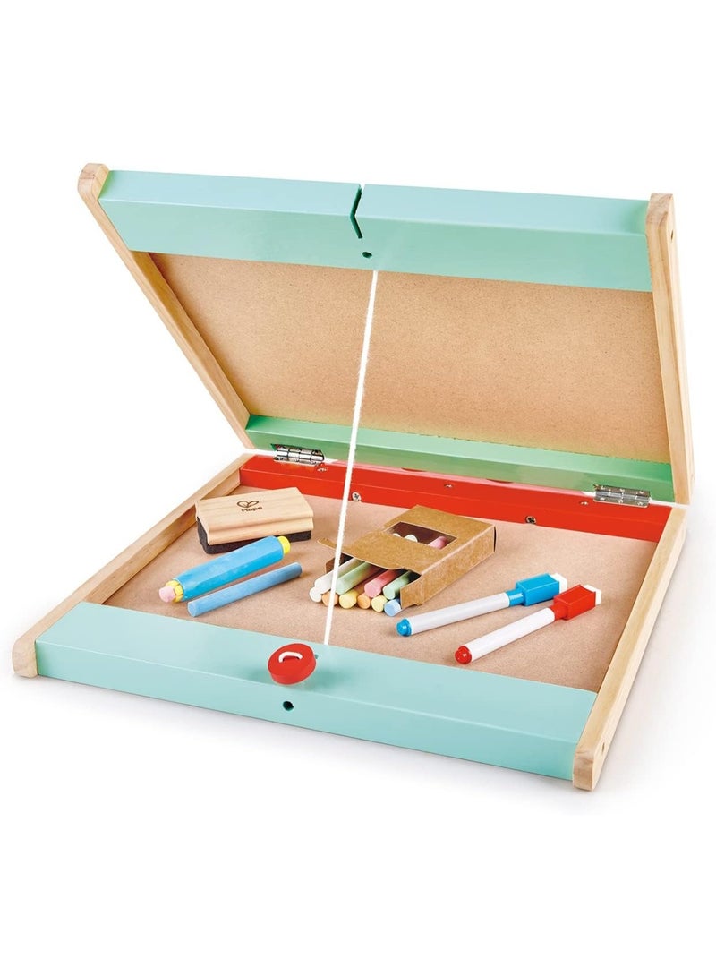 DubaiGallery Kids Educational Tabletop Drawing Board Set, Wooden Double Sided Easel with Magnetic Learning Accessories, Whiteboard Marker, Chalk and Eraser Included, Interactive Learning and Art Toy for Preschool Children and Birthday Gift Giving - Image 2