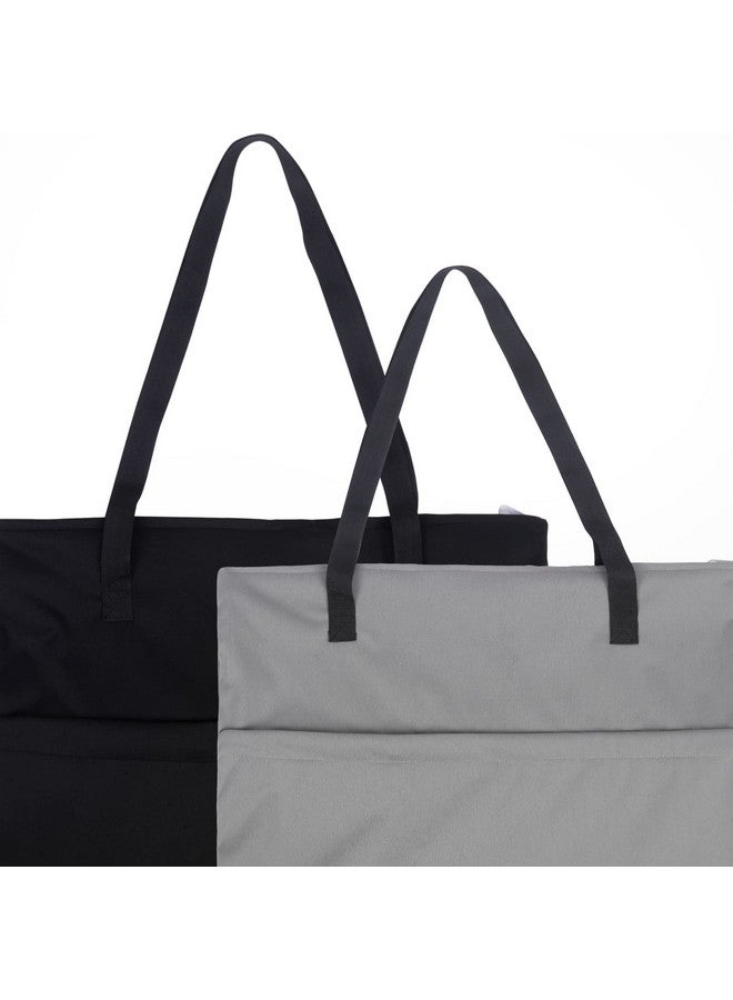ALVABABY حقيبة ALVABABY الكبيرة المكونة من 2 حزمة للحفاظات القابلة للغسل مع جيوب بسحاب مزدوج 25x18 بوصة (أسود ورمادي) - Image 4