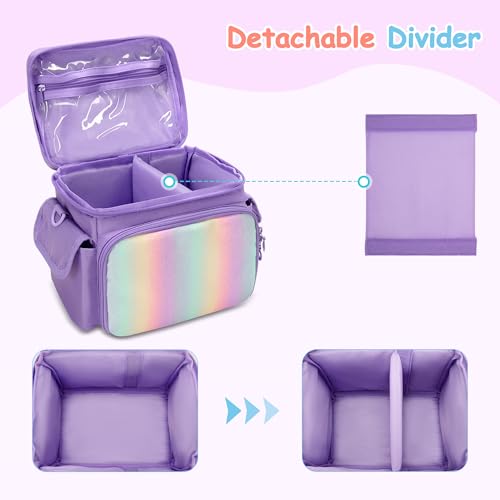 GRAOSO Carrying Case Compatible with Tonies 2/1, Storage Bag Organizer for Audio Player Starter Set, Figures, Headphones, Charging Station, Accessories, with Shoulder Strap and Handle, Purple (Case Only) - Image 3