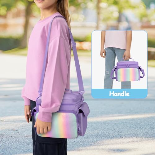 GRAOSO Carrying Case Compatible with Tonies 2/1, Storage Bag Organizer for Audio Player Starter Set, Figures, Headphones, Charging Station, Accessories, with Shoulder Strap and Handle, Purple (Case Only) - Image 5