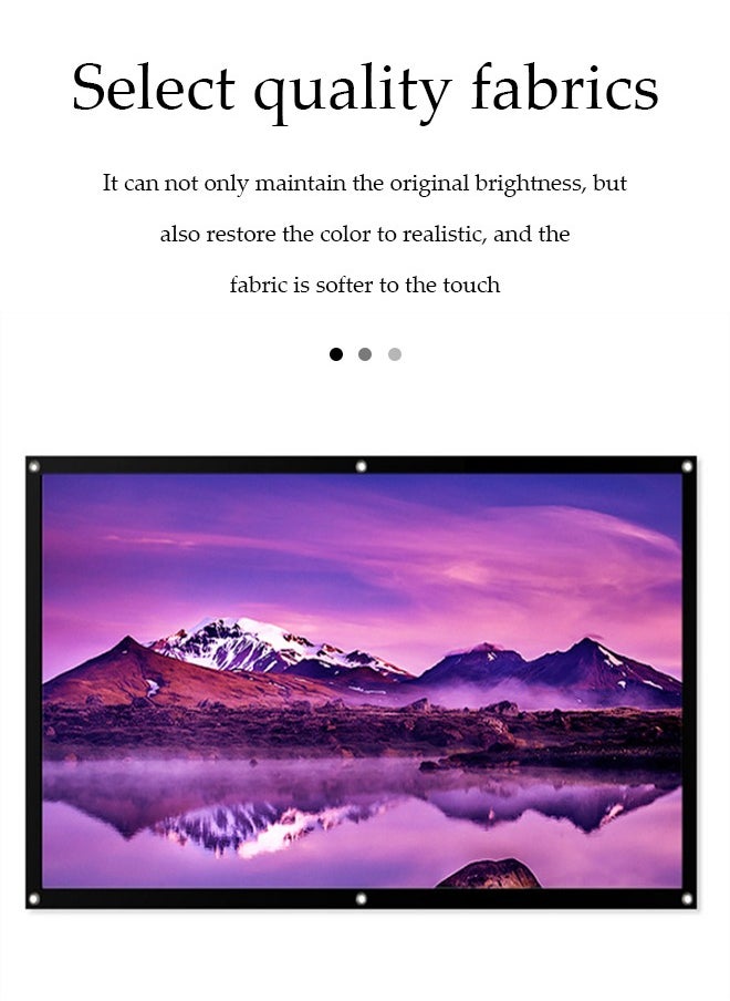 DUNISO Projector screen, outdoor high definition portable projector screen, polyester black edge soft screen, foldable, suitable for offices, outdoor，homes (120 inches，16:9，2.65 * 1.49m)  - Image 5