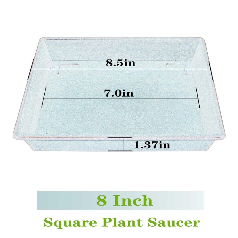 NIMYAU Square Plant Saucer 5 Pack 8 10 12 14 16 18 20 Inch, Plant Trays for Pots Heavy Duty Plastic Plant Saucers for Indoors Outdoors, Flower Pot No Holes Plant Drip Trays - Image 2