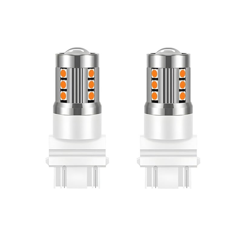Ywdiml 2PCS Car LED Turn Signal Bulbs 3157 T25 Super Bright Vehicle Blinker Turn Signal Light for Front Rear Automotive Brake Backup Reverse Lamp Replacement Universal for Vehicles Yellow - Image 3