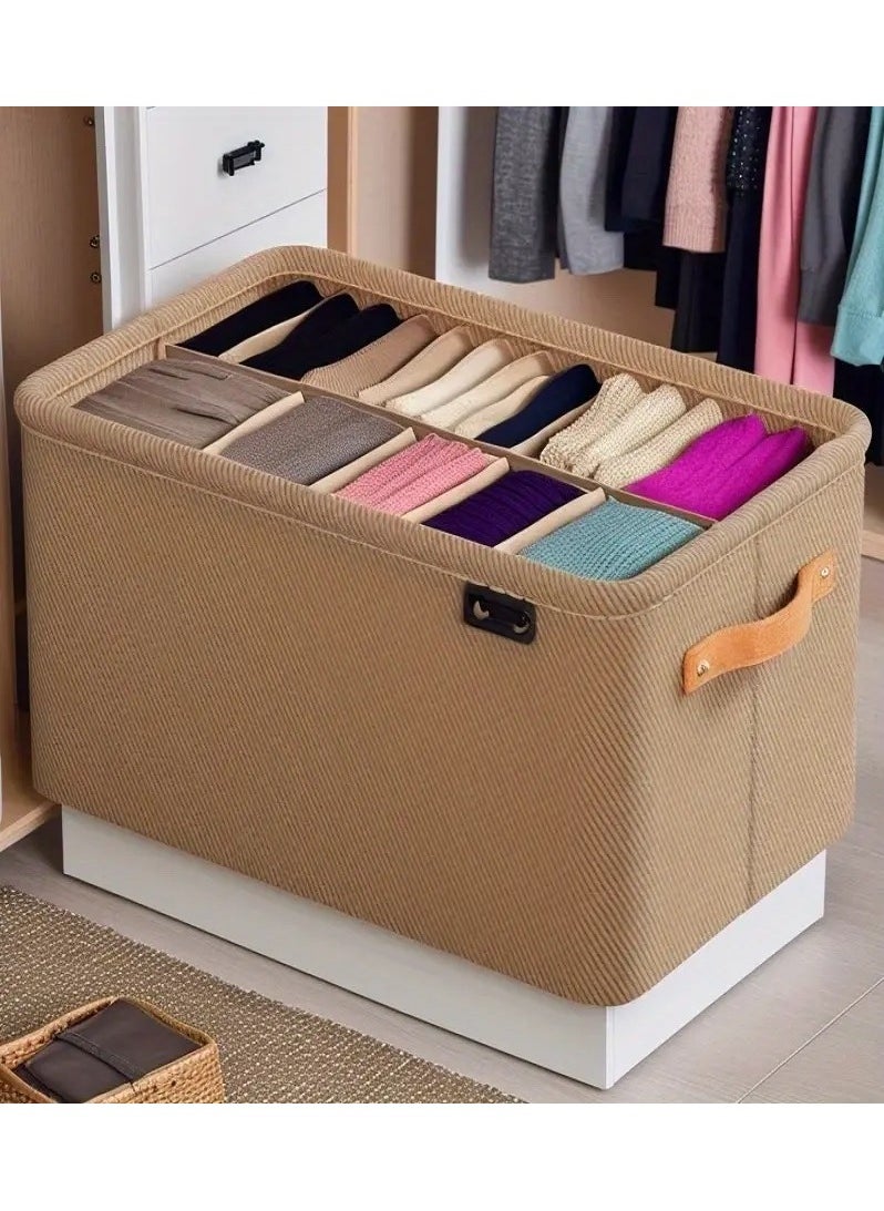 Generic Foldable Multi-Purpose Fabric Storage Box – Large Brown Storage Box for Clothes, Clothes Storage Box, Books Storage Box, Toys Storage Box  - Image 1