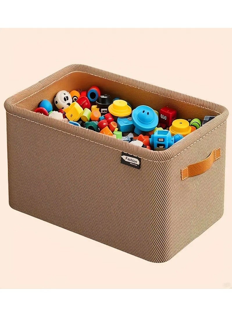 Generic Foldable Multi-Purpose Fabric Storage Box – Large Brown Storage Box for Clothes, Clothes Storage Box, Books Storage Box, Toys Storage Box  - Image 2