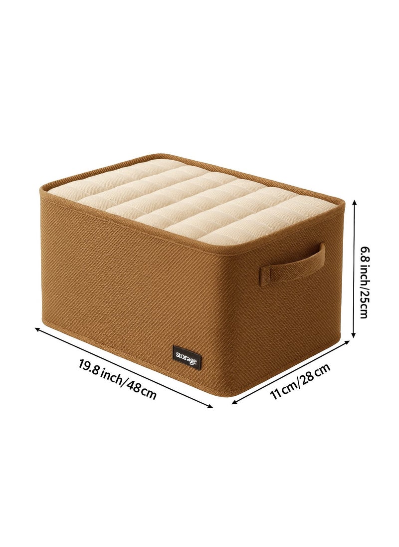 Generic Foldable Multi-Purpose Fabric Storage Box – Large Brown Storage Box for Clothes, Clothes Storage Box, Books Storage Box, Toys Storage Box  - Image 3