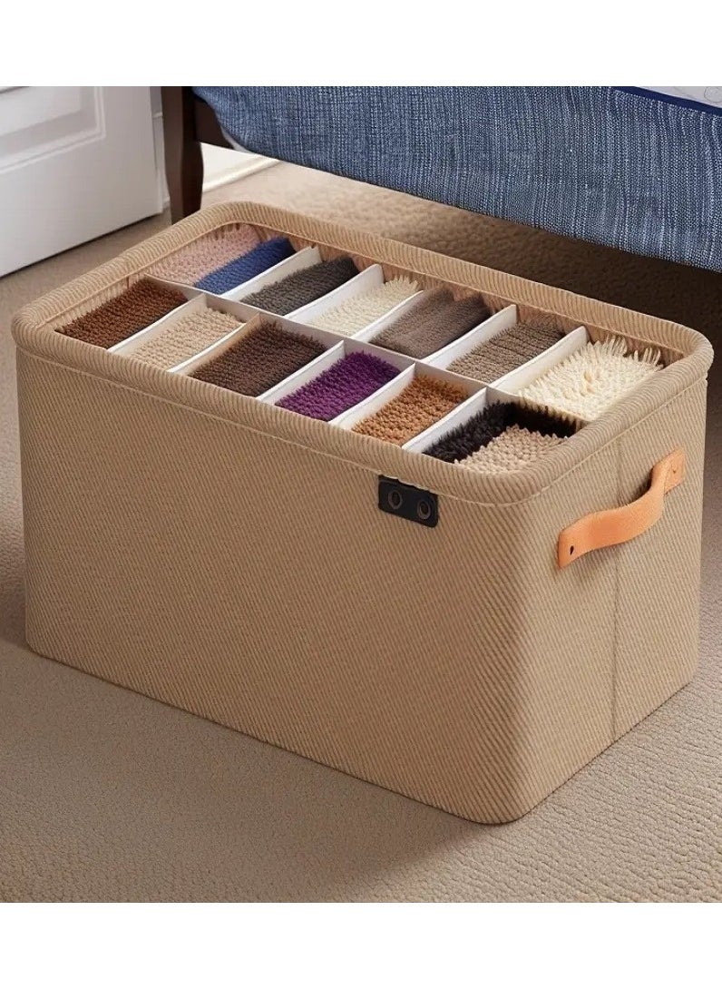 Generic Foldable Multi-Purpose Fabric Storage Box – Large Brown Storage Box for Clothes, Clothes Storage Box, Books Storage Box, Toys Storage Box  - Image 4