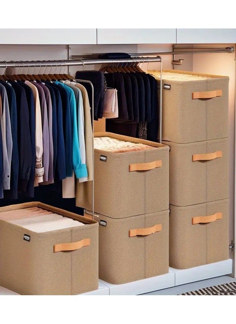 Generic Foldable Multi-Purpose Fabric Storage Box – Large Brown Storage Box for Clothes, Clothes Storage Box, Books Storage Box, Toys Storage Box  - Image 5