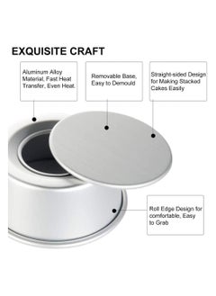 Y&D Aluminum Round Cake Pans, 3 Pcs (4, 6, 8 inch) Professional Nonstick & Leakproof Baking Pans Layer Tin Set with Removable Bottom for Birthday Wedding Tier  - Image 3