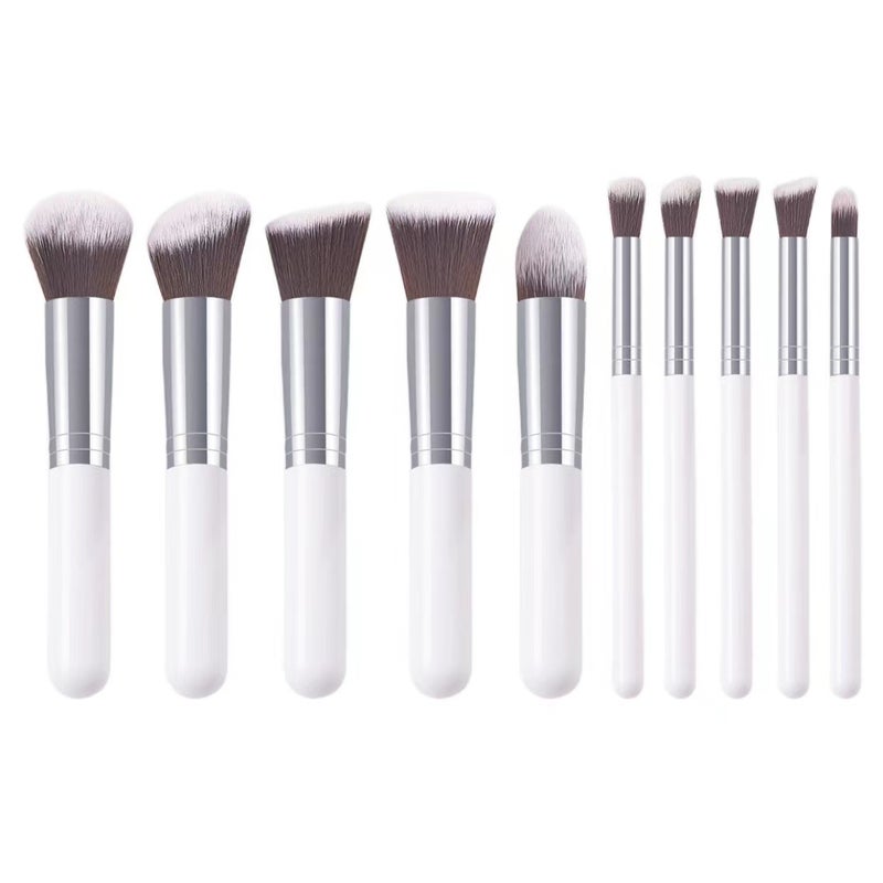 Sale 10 Pcs 5 Big 5 Small Makeup Brushes Suit Loose Powder Brush Blush Brush Foundation Brush Portable Beauty Tools - Image 1