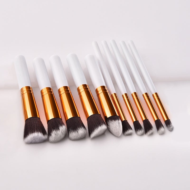 Sale 10 Pcs 5 Big 5 Small Makeup Brushes Suit Loose Powder Brush Blush Brush Foundation Brush Portable Beauty Tools - Image 3