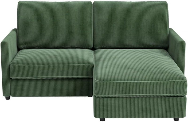 Comfynest 2-Seater Modern Corduroy Sofa with Ottoman - Image 1