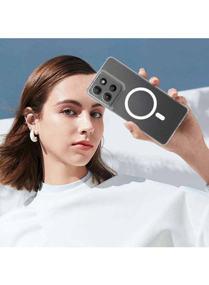 Techie Motorola Moto G15 Case with MagSafe – Slim, Anti-Yellowing Transparent Back Cover with Camera Lens Protection, Magnetic Holder Wireless Charging Compatible - Clear - Image 4