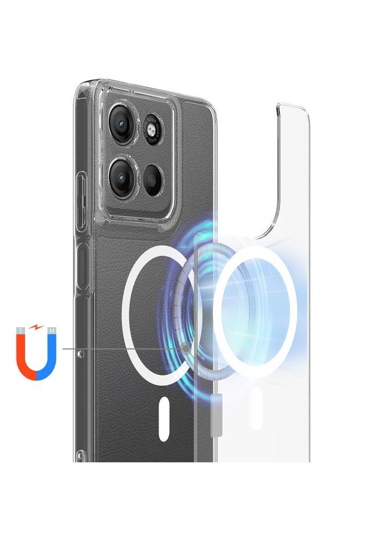 Techie Motorola Moto G15 Case with MagSafe – Slim, Anti-Yellowing Transparent Back Cover with Camera Lens Protection, Magnetic Holder Wireless Charging Compatible - Clear - Image 2