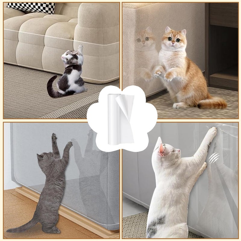 TecoKart ® Cat Scratch Sticker Pad for Sofa, Durable Cat Scratch Protector and Sofa Protector Sticker from Cats, Transparent Furniture Anti-Scratch Protective Sticker for Families with Cats, Dogs - Image 5