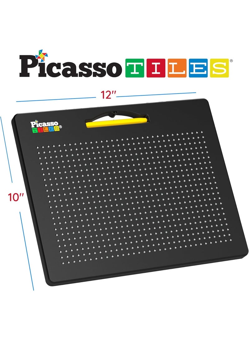 PicassoTiles لوحة الرسم المغناطيسية بيكاسو تايلز 2 في 1 مع مجموعة الحروف الأبجدية | لوحة رسم حرة | لعبة تعليمية وتعلمية | تعزز مهارات حل المشكلات | تحسن التنسيق والإبداع | هدية للأطفال والرضع - Image 2