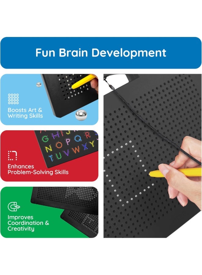PicassoTiles لوحة الرسم المغناطيسية بيكاسو تايلز 2 في 1 مع مجموعة الحروف الأبجدية | لوحة رسم حرة | لعبة تعليمية وتعلمية | تعزز مهارات حل المشكلات | تحسن التنسيق والإبداع | هدية للأطفال والرضع - Image 5