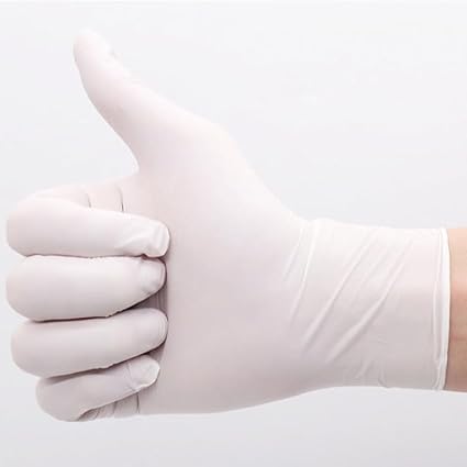 Latex Hand GlovesWhiteFood GradeNon SterileMedical ExaminationAllPurposeLess PowderedCleaningExamination Gloves Pack of 100 Extra Large XL 100 count  - Image 1