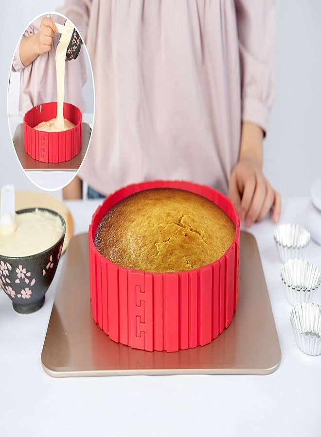 Cpixen Nonstick Rubber Baking Mould Tool (Red) - Set of 4 - Image 4