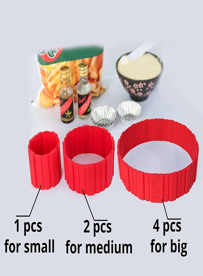 Cpixen Nonstick Rubber Baking Mould Tool (Red) - Set of 4 - Image 5