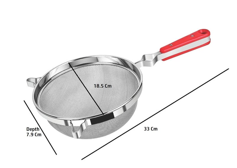 Konquer TimeS Stainless Steel Soup & Juice Strainer/Liquid Filter Size - 18.5 Cm X 33 Cm X 7.9 Cm - (18Cm) - Image 2