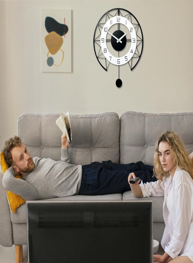 Reyox Material Metal Designer Analog Clock 40 CM Black Modern Timepiece for Living Room & Home Decoration - Image 3