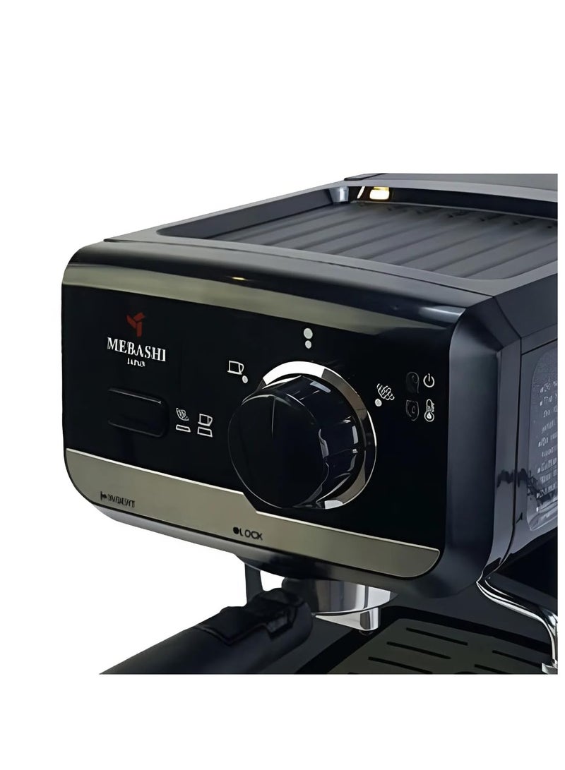 MEBASHI Espresso Coffee Machine - 15 Bar, 1.5L Capacity, with Dual Stainless Steel Filter and Frothing Nozzle(ME-ECM2013)(1140W) - Image 5