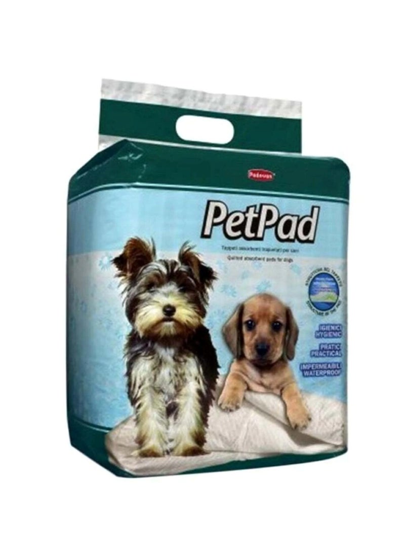 40 قطعة من فوط التدريب المبطنة الماصة للحيوانات الأليفة متوسطة الحجم - بيضاء (60×90 سم)