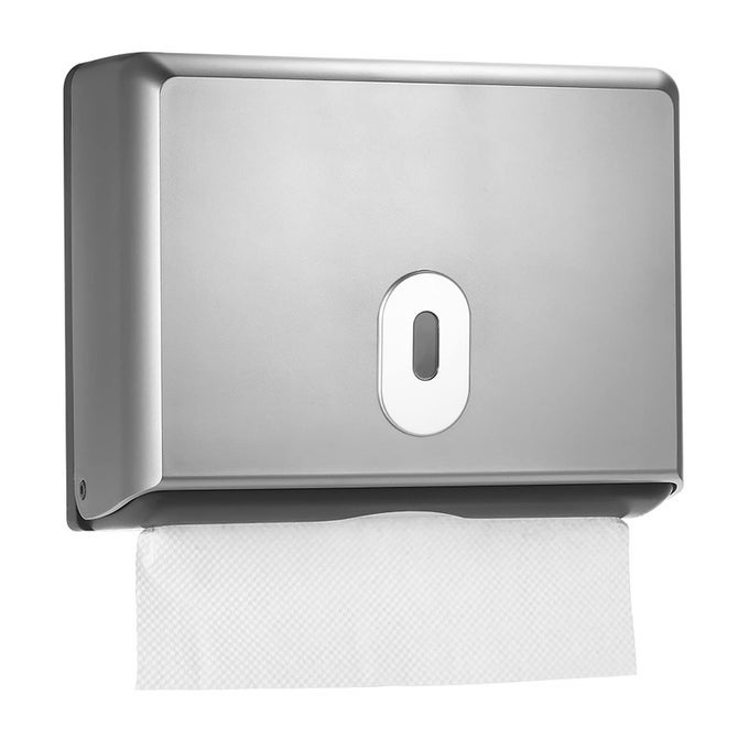 COMMERCIAL TOILET TISSUE DISPENSER PAPER TOWEL DISPENSER WALLMOUNTED BATHROOM TISSUE DISPENSER TISSUE BOX HOLDER FOR MULTIFOLD PAPER TOWELS SILVER
