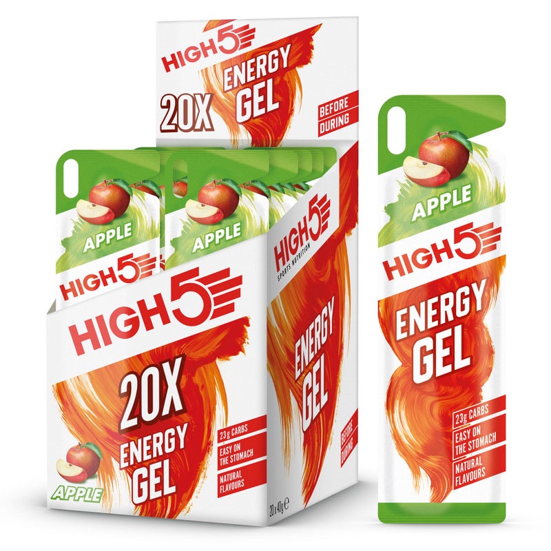 High5 Energy Gels for Running - Glucose Gel for Fast & Sustained Energy - Natural Fruit Juice, No Caffeine - On-the-Go Fuel for Runners, Cyclists & Endurance Athletes, Hiking Food (Apple, 20 x 40g) - Image 1