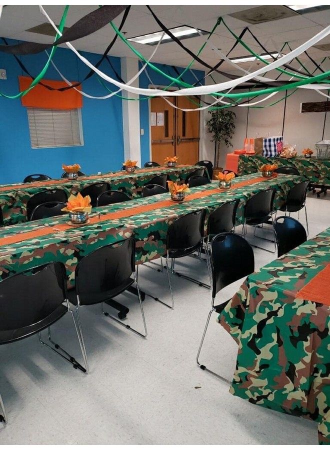 Oojami Pack Of 4 Camouflage Plastic Tablecover Camo Tablecloth 54" X 108" - Image 4